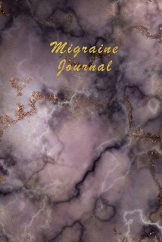 Migraine Journal for Woman: Headache Daily Log & Management - Record Intensity, Location, Duration, Triggers, Relief Measures & More - Portable - Elegant Dark Marble with Gold lettering