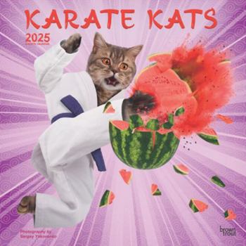 Calendar Karate Cats Official 2025 12 X 24 Inch Monthly Square Wall Calendar Plastic-Free Book