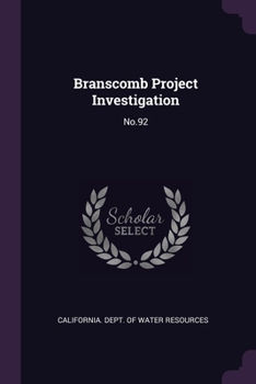Paperback Branscomb Project Investigation: No.92 Book