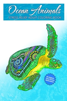 Ocean Animals: Stress Relief Adult Mini Coloring Book