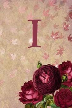 I: Initial roses floral line notebook jotter