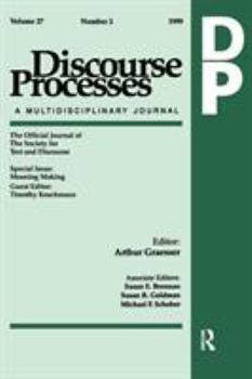 Paperback Meaning Making: A Special Issue of Discourse Processes Book