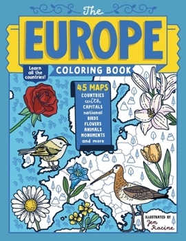 Paperback The Europe Coloring Book: 45 Maps with Capitals and National Symbols Book