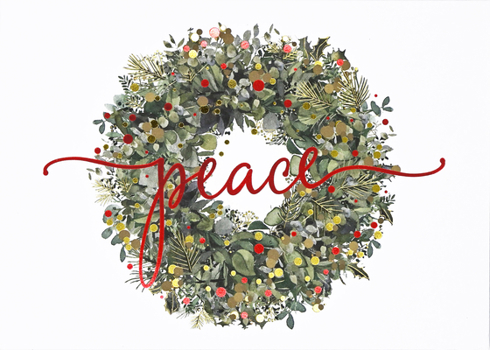 Misc. Wreath of Peace Deluxe Boxed Holiday Cards (20 Cards, 21 Self-Sealing Envelopes) Book