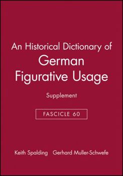 Paperback An Historical Dictionary of German Figurative Usage, Fascicle 60: Supplement Book