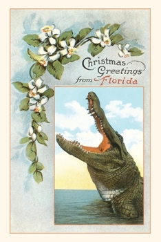 Paperback Vintage Journal Christmas Greetings from Florida, Alligator Book