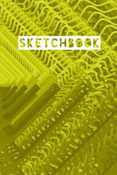 Paperback Sketchbook: Abstract Circle Rings Yellow Design Book