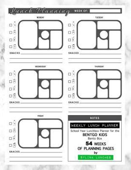 Paperback Weekly Lunch Planner: School Year Lunchbox Planner for the Bentgo Kids Bento Box: 54 Weeks of Planning Pages Book