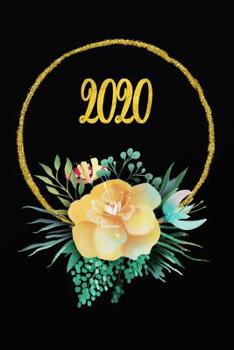 2020: Calendario e Agenda settimanale 2020 + calendario mensile + 20 pagine Indirizzi +20 pagine foderate +20 pagine Blanco per schizzi - Copertina nera con fiori