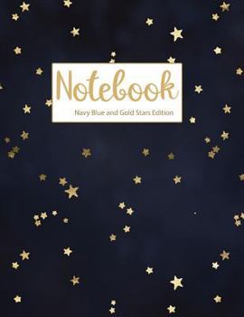 Paperback Notebook Navy Blue and Gold Stars Edition Book