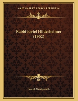 Paperback Rabbi Esriel Hildesheimer (1902) [German] Book
