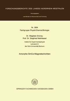 Paperback Amorphe SmCo-Magnetschichten [German] Book