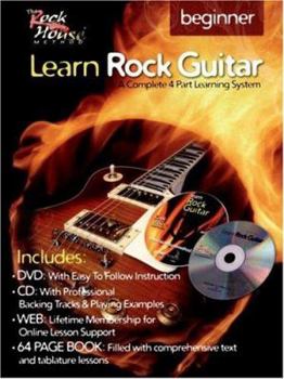 Paperback Learn Rock Guitar Beginner [With CD and DVD] Book