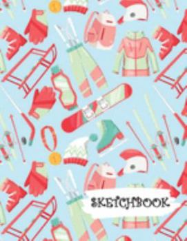 Sketchbook: Pink Red Snowboarding Sledding Fun Framed Drawing Paper Notebook