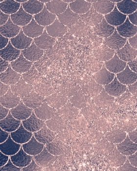 Blush and Navy Mermaid Scales Composition Notebook - Large Unruled Notebook - 8x10 Blank Notebook (Softcover Journal / Notebook / Sketchbook / Diary)