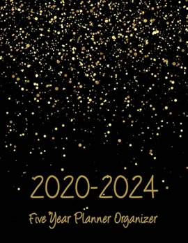 Paperback Five Year Planner Organizer: 5 Year Monthly Pocket Planner Organizer and Calendar Schedule Organizers, perfect for everyday use. Gold Dot & Galaxy Book