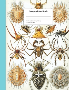 Paperback Wide-Ruled Spiders Arthropods Design: School Classroom Notebook Book