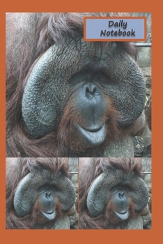 Daily Notebook: A Lined Notebook To Write In For Notes / Lists / Important Dates / Thoughts / 6" x 9" 120 Pages / Gorilla On The Cover With Orange Background