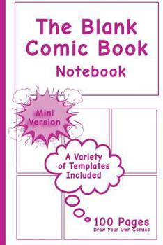 Paperback Blank Comic Book Notebook - Mini Version: Draw Your Own Comics, Comic Book Notebook / Cartoon sketchbook, Multi-Templates, Purple Power - [Professiona Book