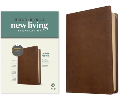 Imitation Leather NLT Large Print Thinline Reference Bible, Filament Enabled Edition (Red Letter, Leatherlike, Rustic Brown) [Large Print] Book