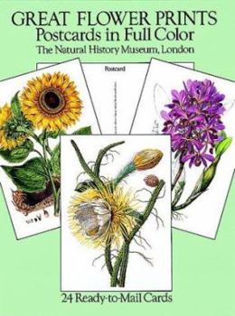 Paperback Great Flower Prints Postcards in Full Color: 24 Ready-to-Mail Cards Book