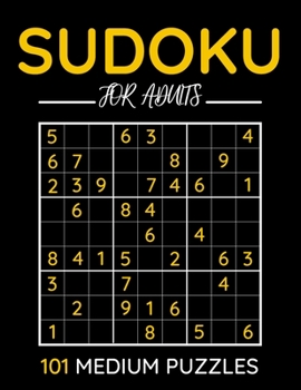 Paperback Sudoku For Adults 101 Medium Puzzles: One Puzzle Per Page With Room To Work [Large Print] Book