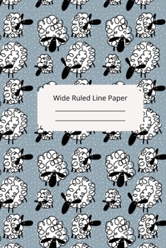 Cute Baby Sheep Theme Wide Ruled Line Paper