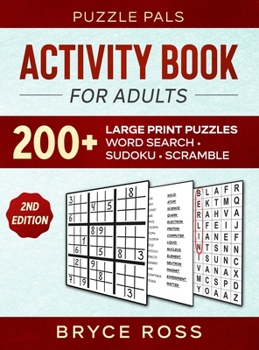 Hardcover Activity Book For Adults: 200+ Large Print Sudoku, Word Search, and Word Scramble Puzzles [Large Print] Book