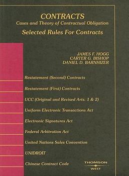 Paperback Contracts: Selected Rules for Contracts: Cases and Theory of Contractual Obligation Book