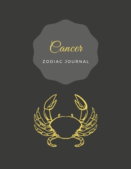 Cancer Zodiac Bullet Journal Black Yellow : Positive, Zodiac Diary Journal with Dots Composition Notebook Inspirational (110 Pages, 8. 5x11, Dots)