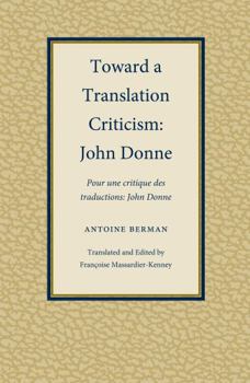 Paperback Toward a Translation Criticism: John Donne Book