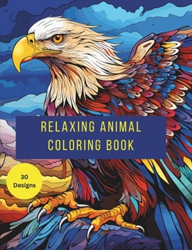 Paperback Relaxing Adult Animal Coloring Book