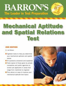 Paperback Barron's Mechanical Aptitude and Spatial Relations Test Book