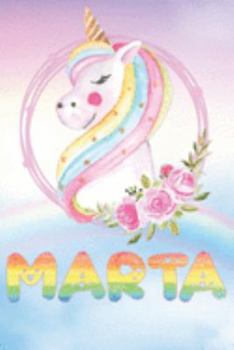 Marta: Marta's Unicorn Personal Custom Named Diary Planner Perpetual Calander Notebook Journal 6x9 Personalized Customized Gift For Someone Who's Surname is Marta Or First Name Is Marta