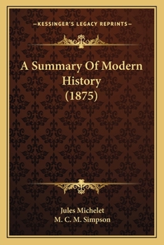 Paperback A Summary Of Modern History (1875) Book