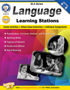 Paperback Language Learning Stations, Grades 6-8 Book