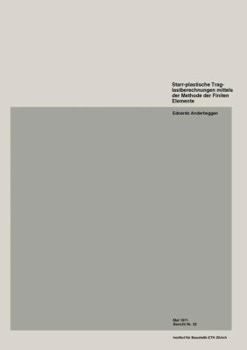 Paperback Starr-Plastische Traglastberechnungen Mittels Der Methode Der Finiten Elemente [German] Book