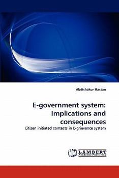 Paperback E-Government System: Implications and Consequences Book