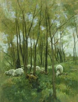 Diary Flock of Sheep in a Forest, Anton Mauve. Blank Journal: 150 Blank Pages, 8,5x11 Inch (21.59 X 27.94 CM) Laminated Book