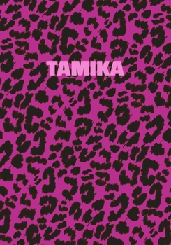 Paperback Tamika: Personalized Pink Leopard Print Notebook (Animal Skin Pattern). College Ruled (Lined) Journal for Notes, Diary, Journa Book