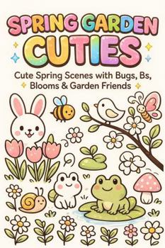 Paperback Spring Garden Cuties: Cute Spring Scenes with Bugs, Bs, Blooms & Garden Friends Book
