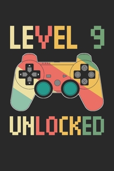 Level 9 complete: funny 9th Gamer Birthday Gift retro vintage notebook / journal gaming lovers gift