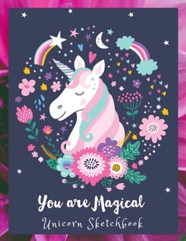 Paperback Magic Unicorn Sketch Book for Girls & Children! Beautiful Floral Magical Unicorn Drawing Pad Blank Paper, Unicorns Spark Magical Imagination for Drawi Book