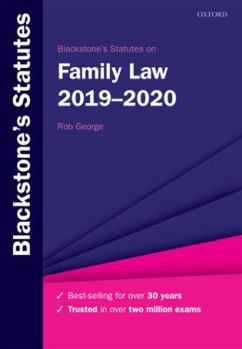 Paperback Blackstone's Statutes on Family Law 2019-2020 Book