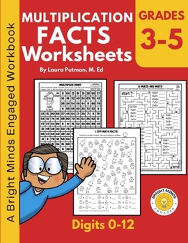 Paperback Multiplication Facts Worksheets: Grades 3-5 Digits 0-12 Math Worksheets Book