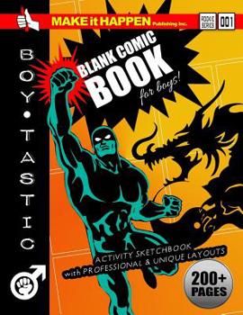 Paperback Blank Comic Book for Boys: Activity Sketchbook with Professional & Unique Layouts Book