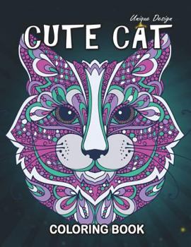 Paperback Cute Cat Coloring Book: Stress Relieving Design for Girls, Teen and Adults Coloring Book Easy to Color Book