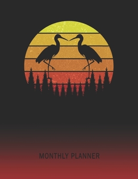 Monthly Planner: Flamingos | 2 Year Planning for Jan 2020 to Dec 2021 | Retro Vintage Sunset Cover | January 20 - December 21 | Planning Organizer ... | Plan Days, Set Goals & Get Stuff Done