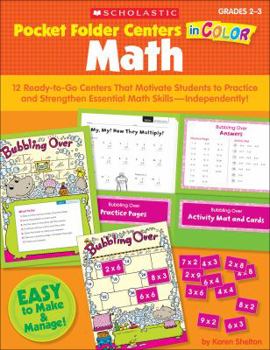 Paperback Pocket-Folder Centers in Color: Math: 12 Ready-To-Go Centers That Motivate Students to Practice and Strengthen Essential Math Skills--Independently! Book