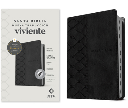 Biblia manual NTV, letra grande con Filament (SentiPiel, Negro, Índice, Letra Roja) (Spanish Edition)